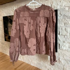 Wilfred | Light Pink Floral Sheer Blouse